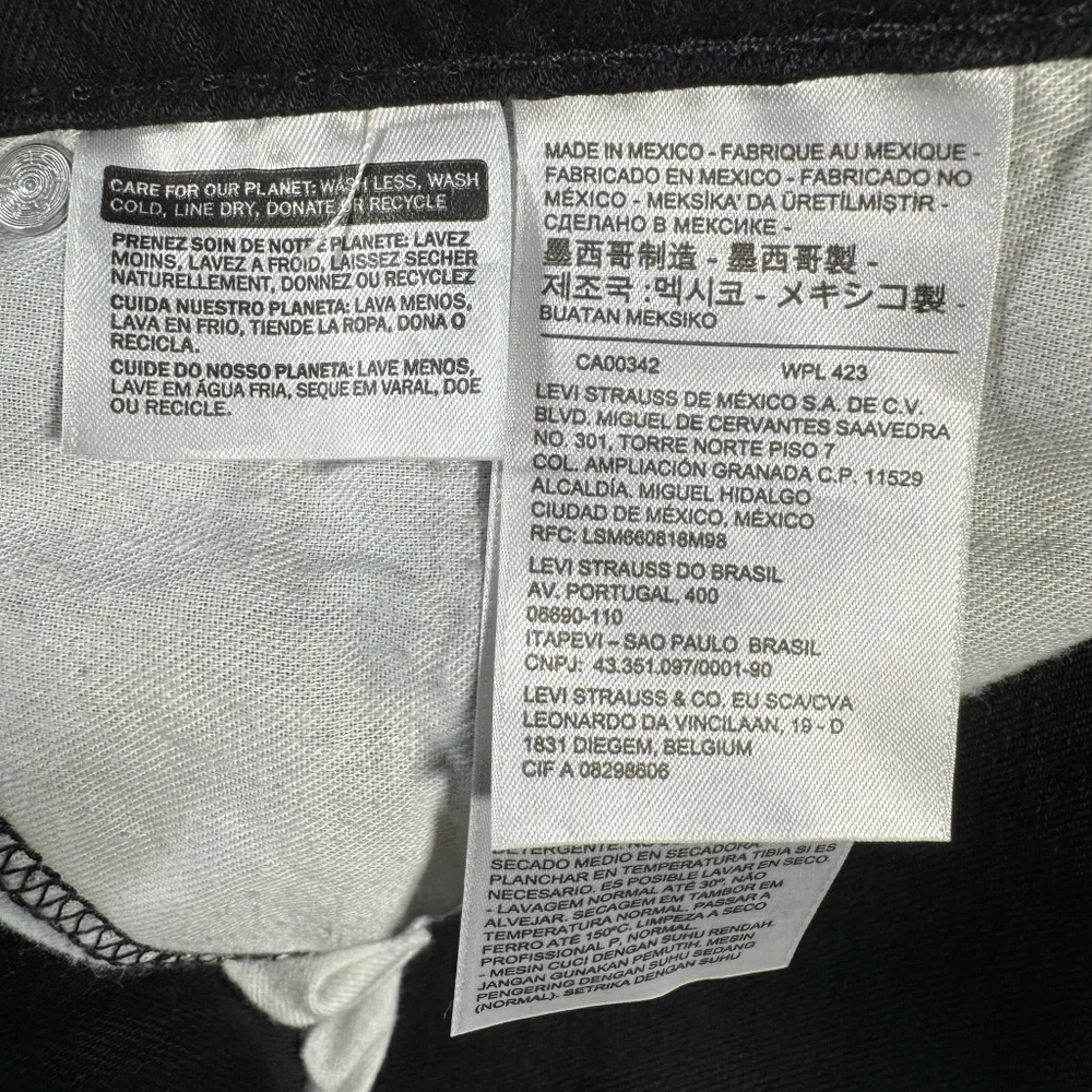 Levis Jeans Mens 48x32 Black 541 Straight Mid Rise